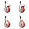 Service Caster 5 Inch 316SS Red Poly Swivel 1-3/8 Inch Expanding Stem Caster Lock Brake, 2PK SS316TTLEX20S514-PPUB-RED-2-S-2-138 - alternate 1
